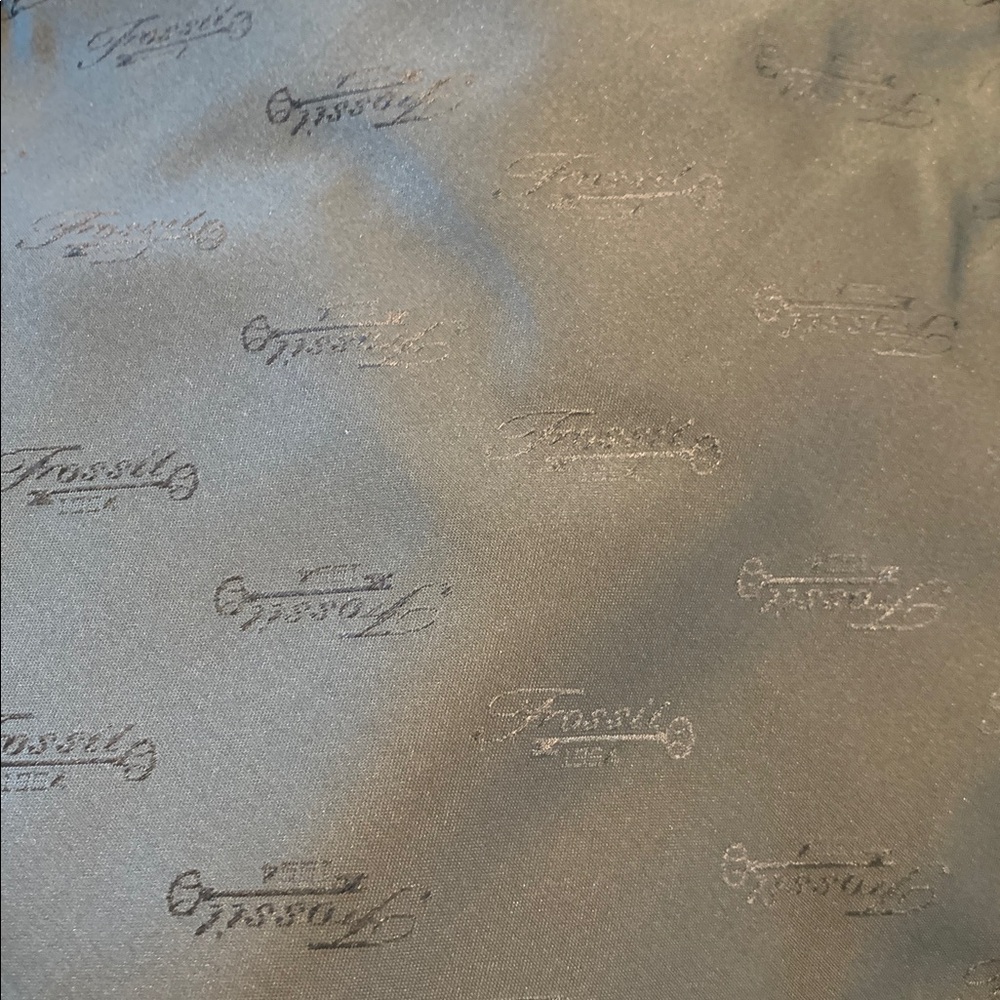 VINTAGE FOSSIL Crossbody Messenger  Black Leather & Polyester Adjustable Strap - Picture 7 of 13